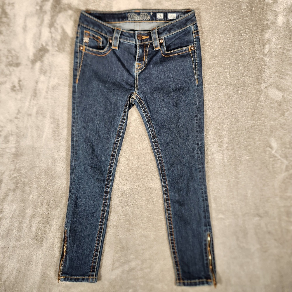 Miss Me Skinny Jeans Womens 26 Blue Excellent Ankle Zip Dark Wash‎ MS5151RK86
